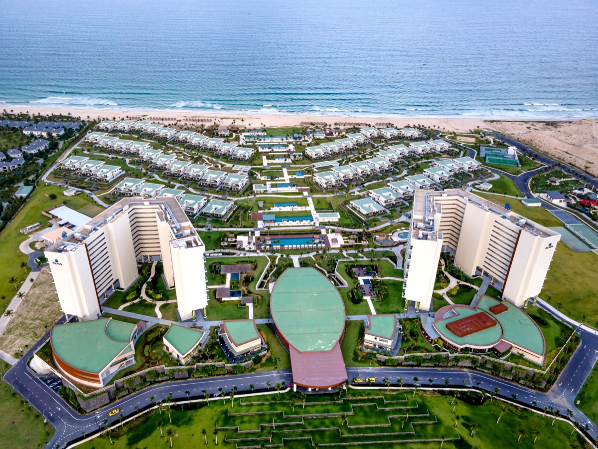 luxury resort with private beach access