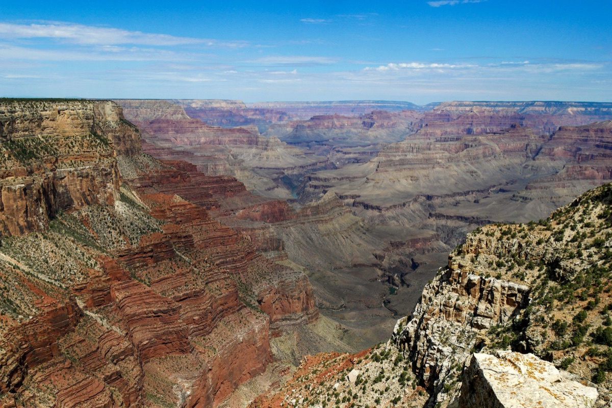 Grand Canyon trail markers indicate tour options