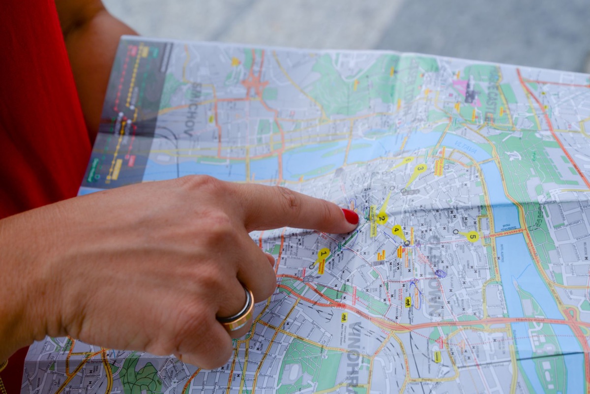 hotel location map with strip markers