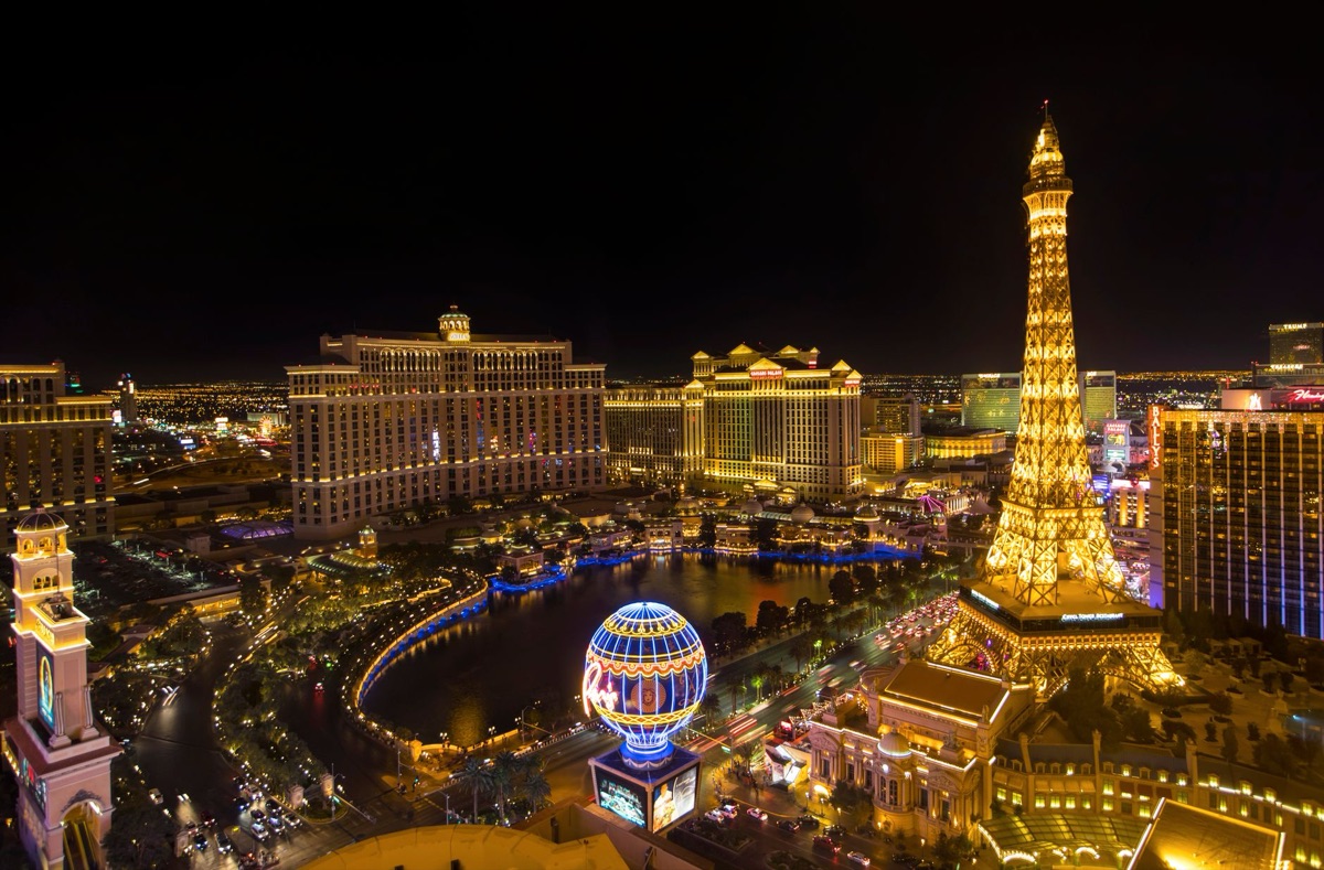 localização de hotel na strip de las vegas