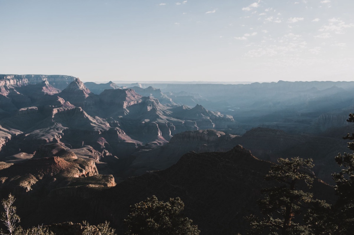 Grand Canyon sunrise over red rocks