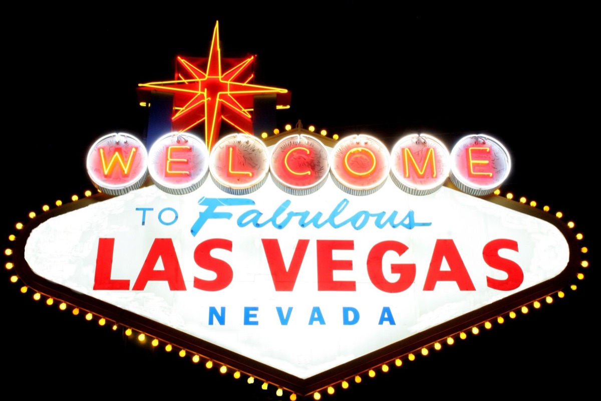 Las Vegas free attractions map in a tourist information center