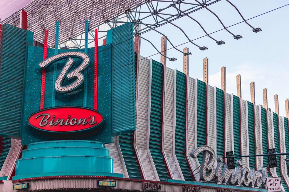 Sinal de atração turística gratuita em Las Vegas