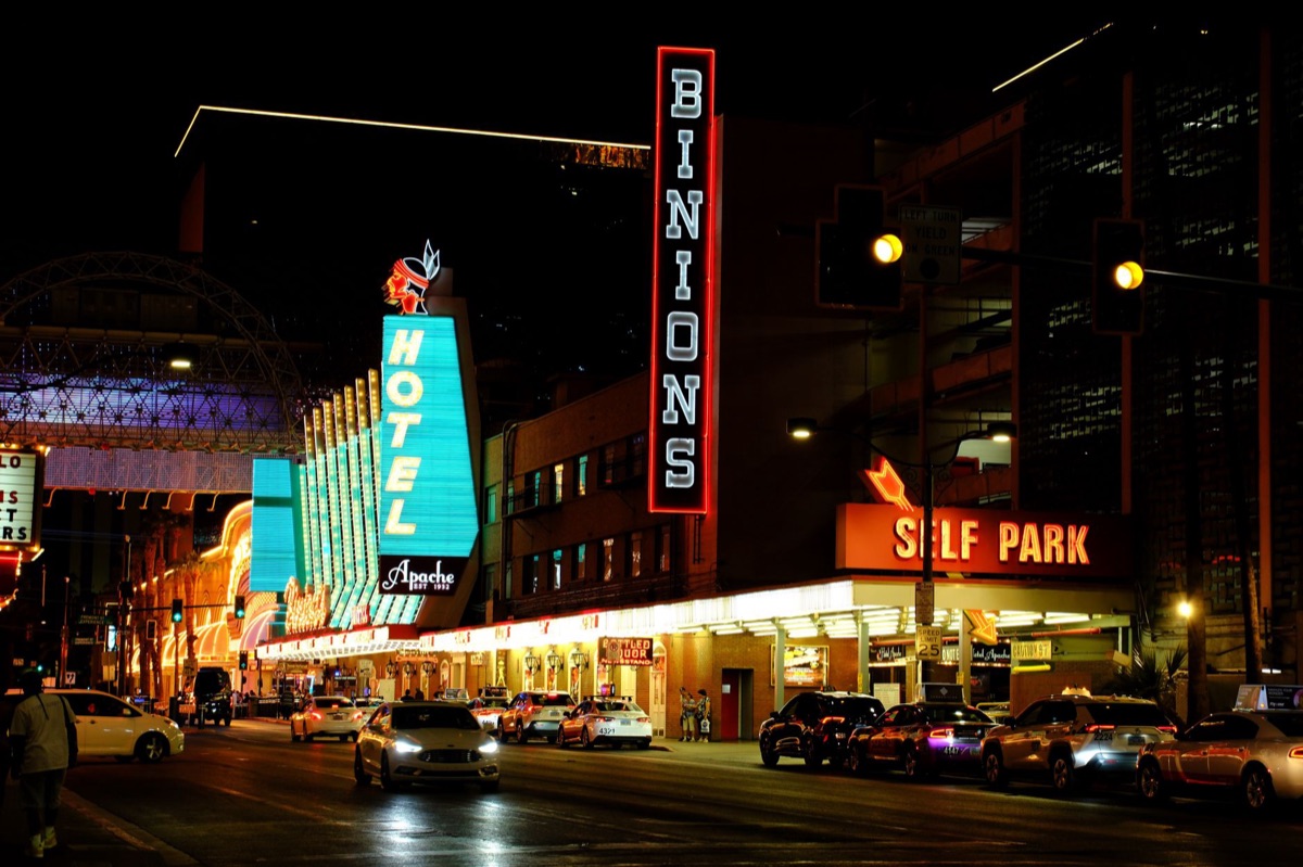 Neon sign outside casino