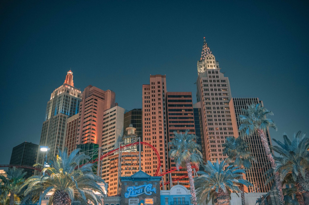 nighttime view of las vegas skyline