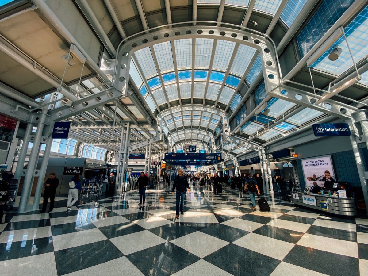 Aerial view of Las Vegas airport terminal