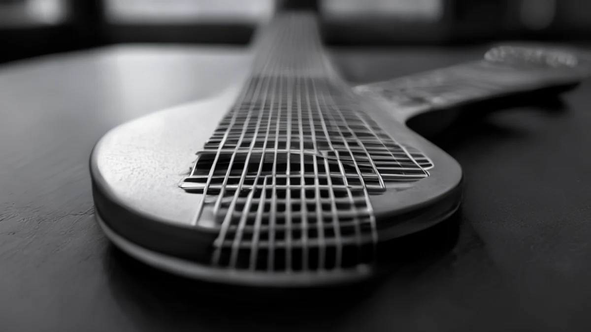Metalen draad voor gitaar-fret, met textuur en kleur zichtbaar.