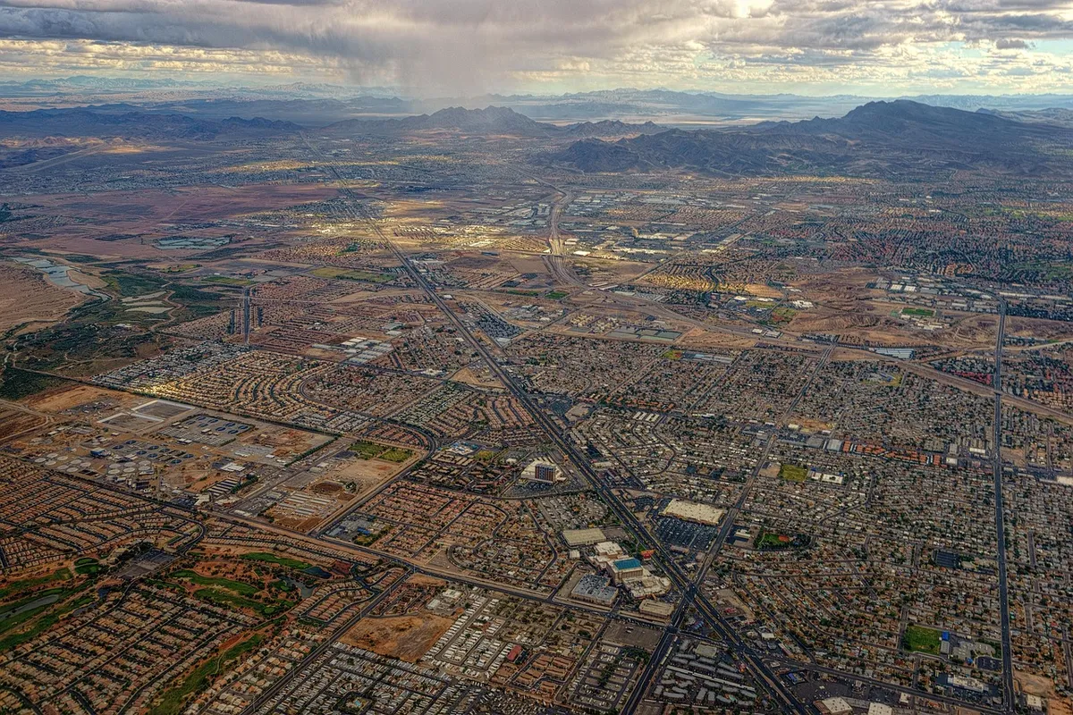 panorama, landscape, travel, in the air, las vegas, city, nevada, usa, mountains, nature, heaven, plane, streets