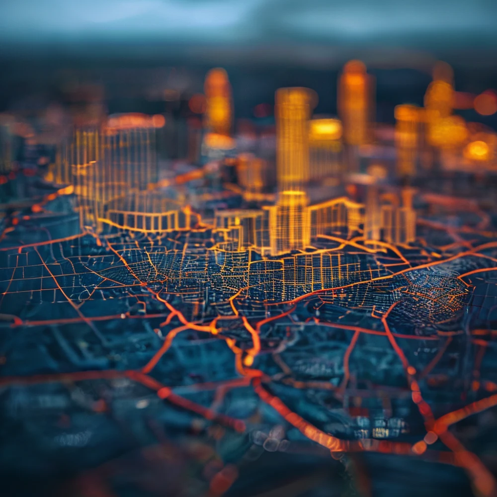 Las Vegas city map with population data
