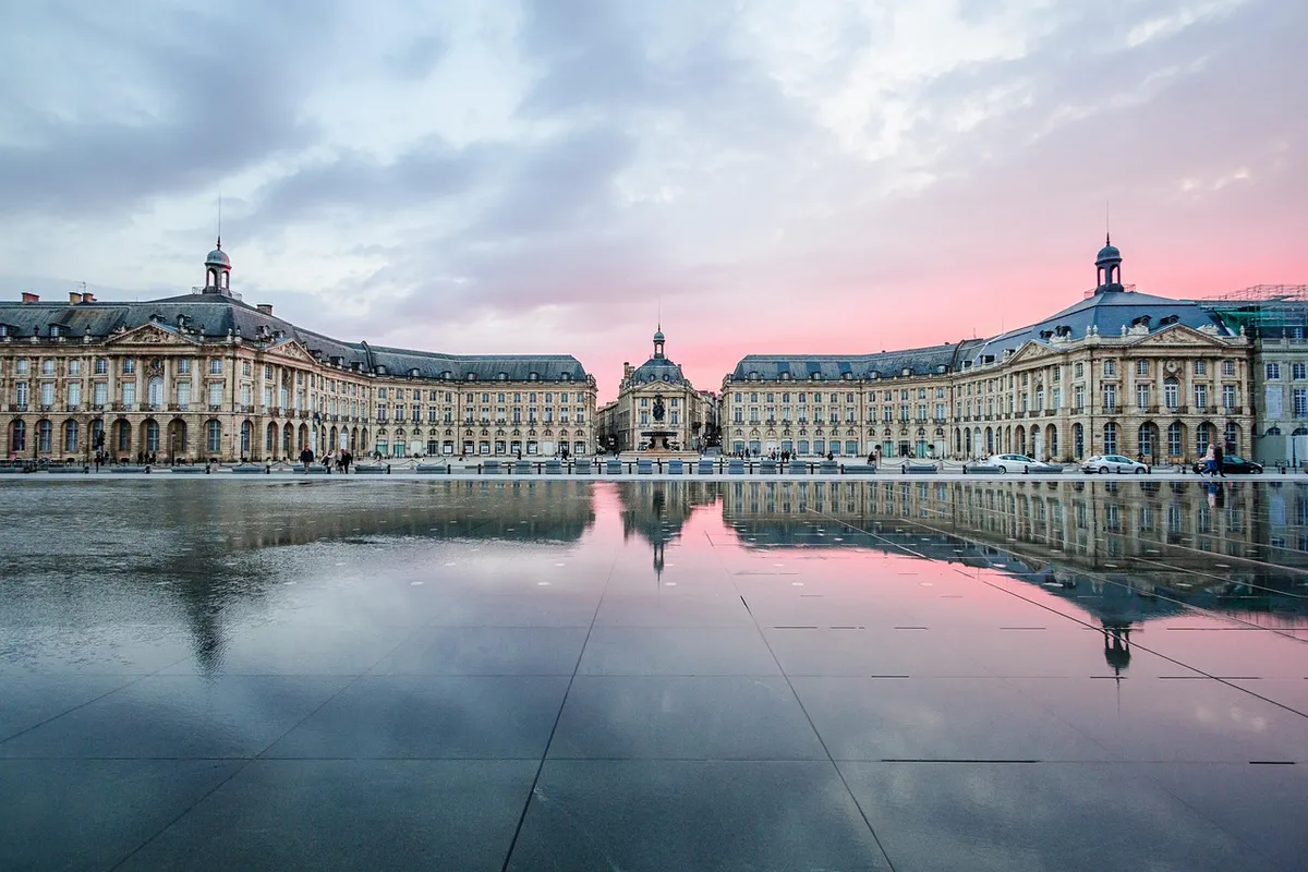 bordeaux, sunset, sky, place de la bourse, nature, dusk, travel, tourism, exploration, destination