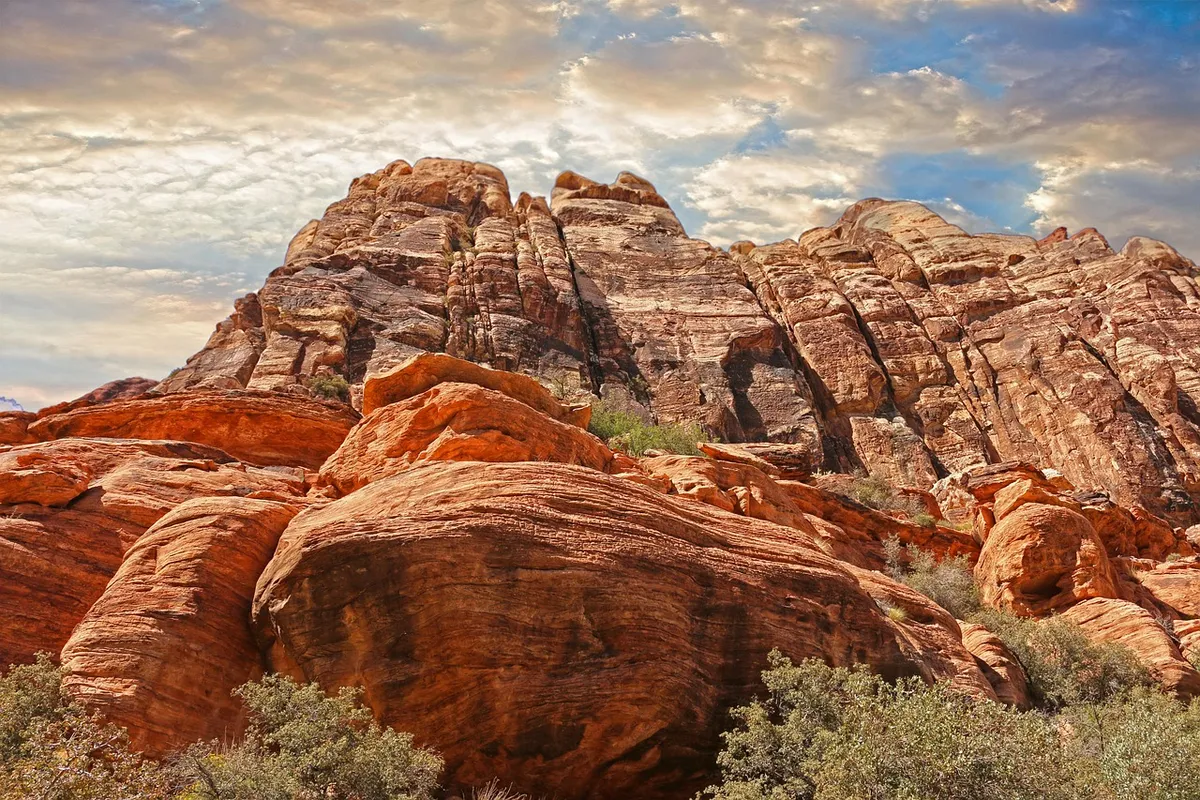 mountains, red rocks, canyon, cliffs, rock formations, rocky cliffs, erosion, badlands, steep, las vegas, desert, rocks, nevada, nature, landscape, sandstone, s